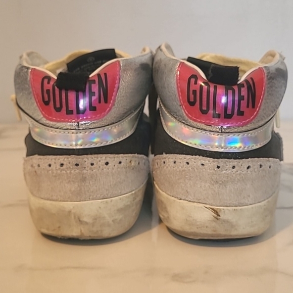 Golden Goose Mid Star Silver Glitter Sneakers Women's 10 Grunge Gorp Distressed - Picture 5 of 16